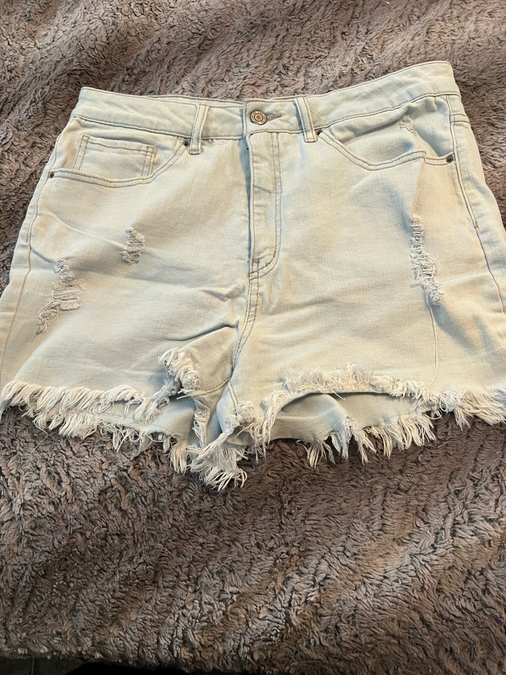 Time and Tru Highrise Distressed Jean Shorts Size 16 Women’s